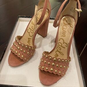 Sam Edelman Women's Pink‎ and Gold Studded Heels